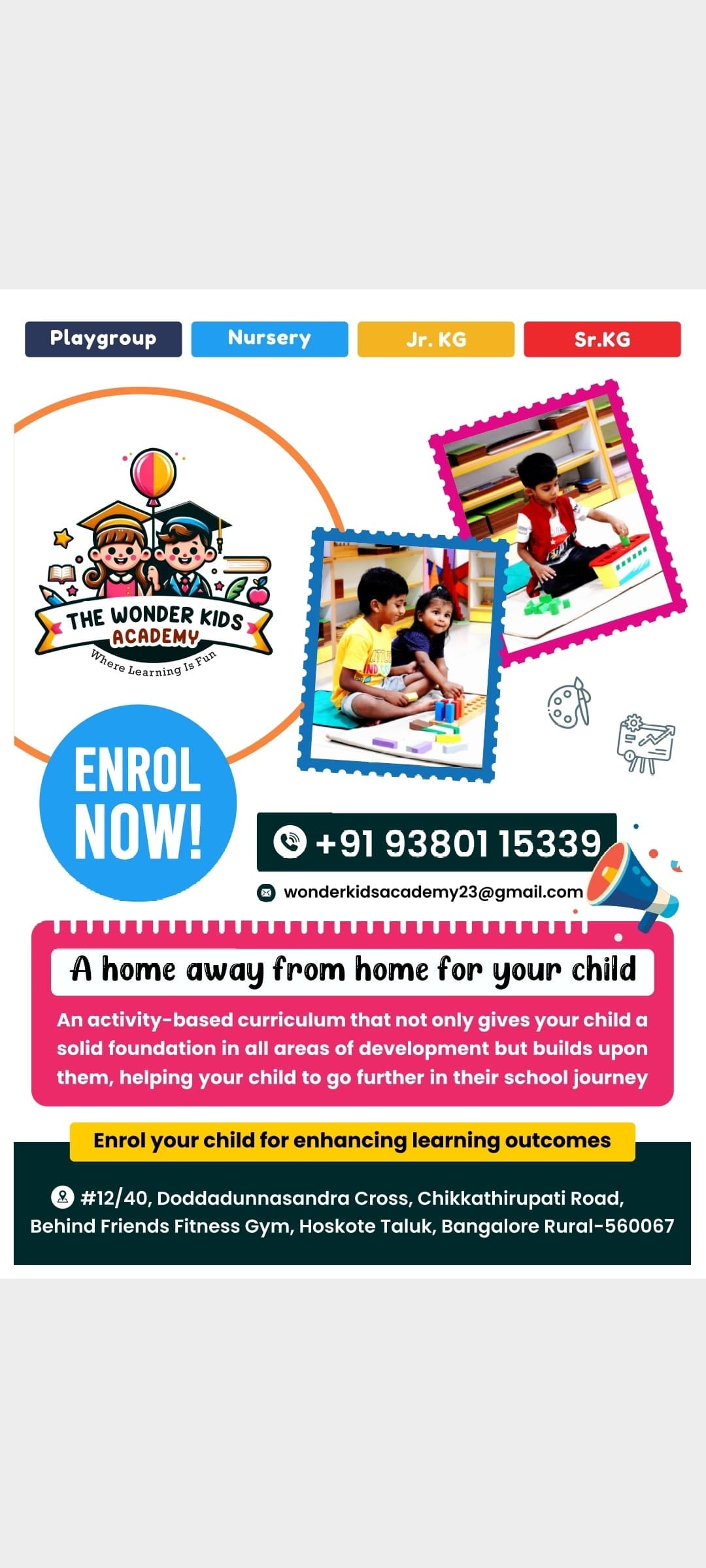 The Wonder Kids Academy _Pre school Dodda Dunnasandra Cross campus